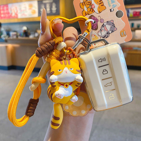 Cute Cat Keychain and Bag Pendant – Cheese Cat Style