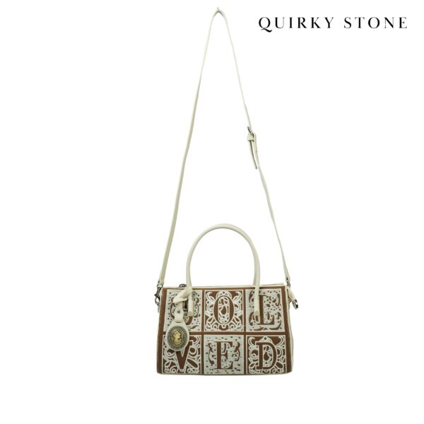 Loved Embossed Handbag – A Statement of Elegance & Charm