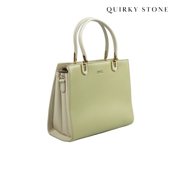 Elegant Two-Tone Handbag – Timeless Style & Versatility -Soft Green - Image 2