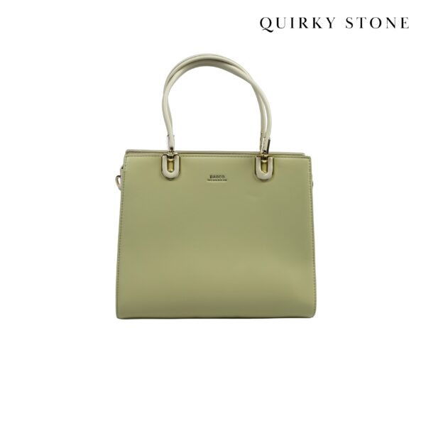 Elegant Two-Tone Handbag – Timeless Style & Versatility -Soft Green - Image 3