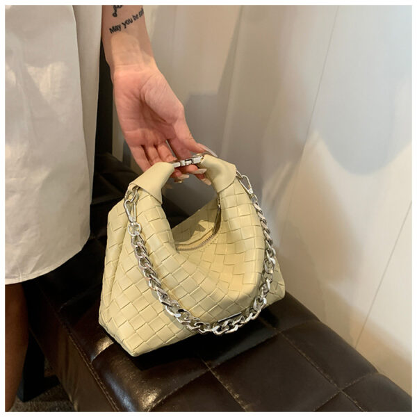 Trendy Woven Bags for Women Handbag and Crossbody - Light Green - Image 3