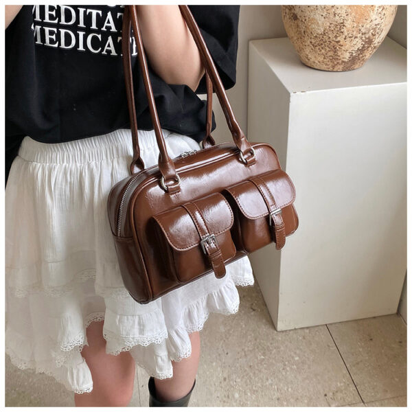 Trendy Shoulder Bag for Women - Brown - Image 4