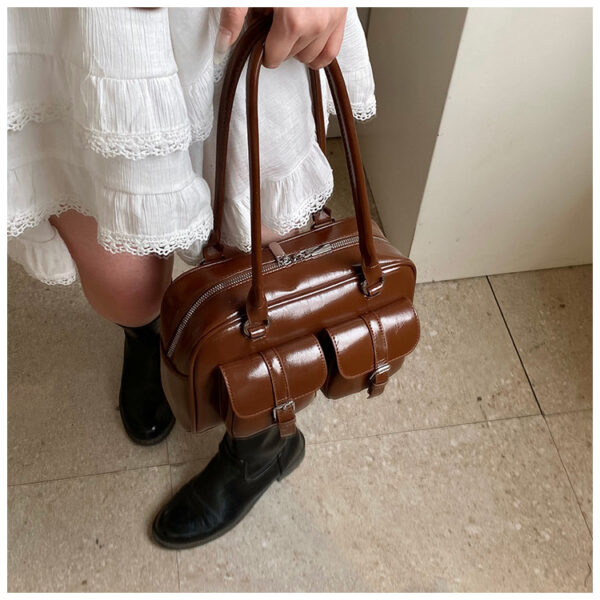 Trendy Shoulder Bag for Women - Brown - Image 3